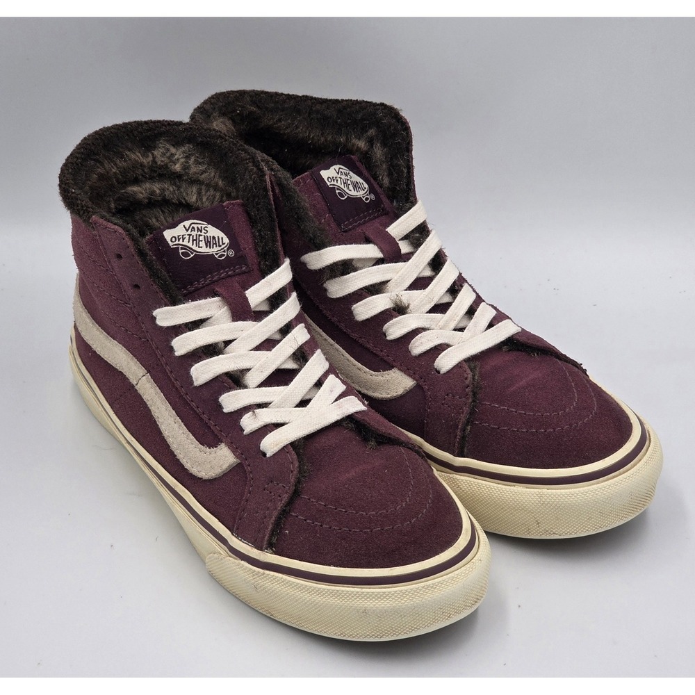 VANS Sk8-Hi Suede Maroon Women's Size 5 High-Top Skateboarding Shoes Sneakers